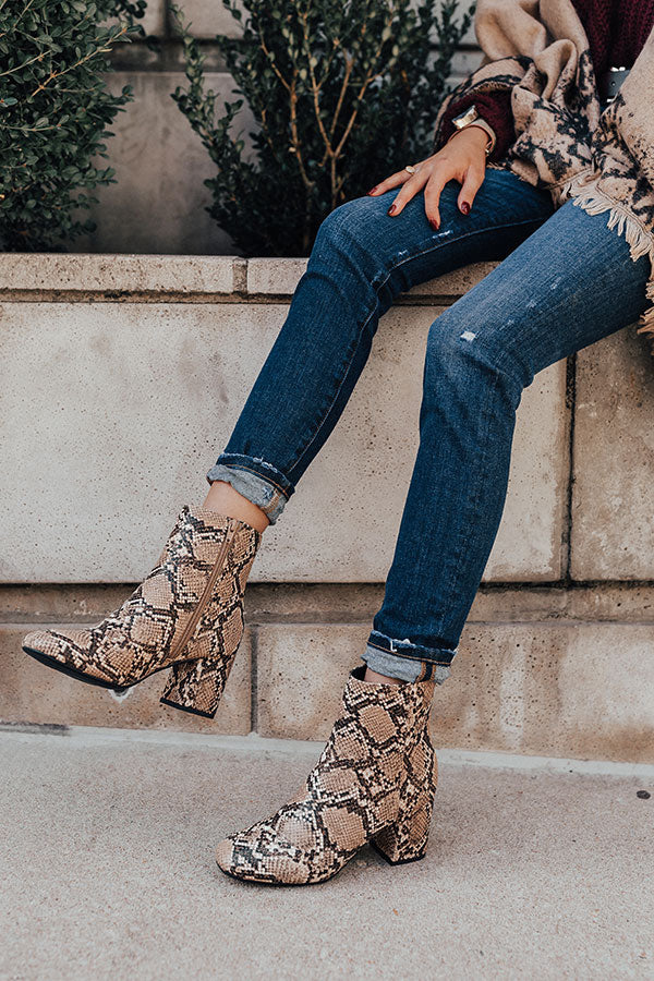 snake print booties