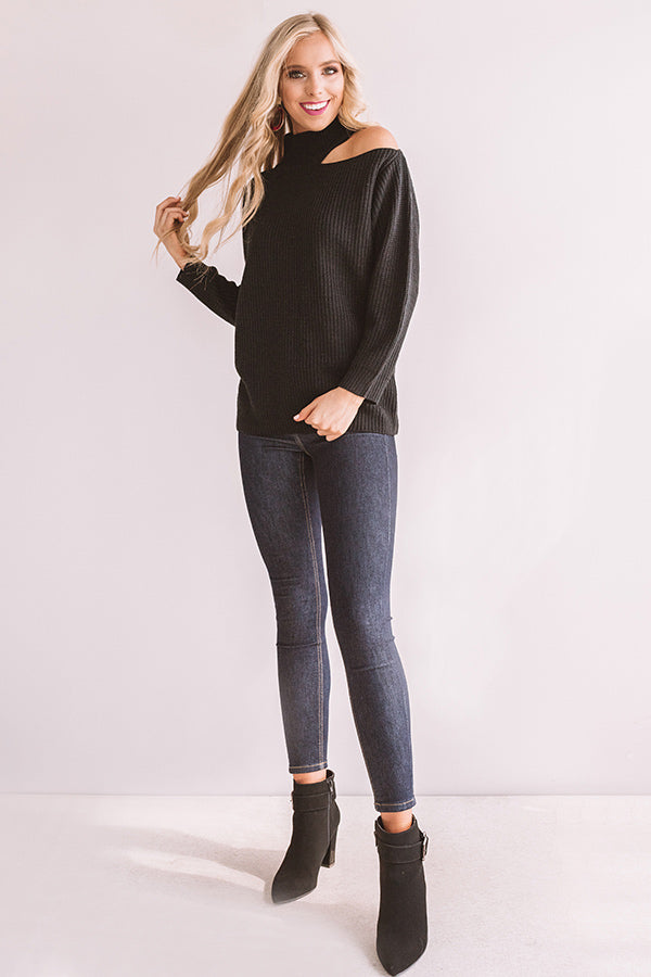 Oh Ya Don't Say Knit Sweater In Black • Impressions Online Boutique