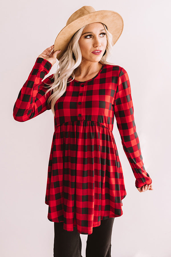 Insider Style Buffalo Check Babydoll Top • Impressions Online Boutique