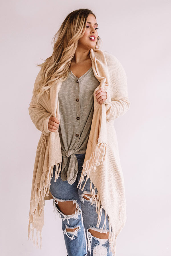 Long fringe cardigan on sale sweater