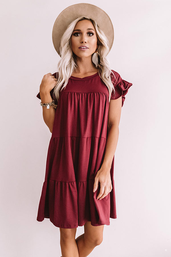 Ready To Party Babydoll Dress In Merlot • Impressions Online Boutique