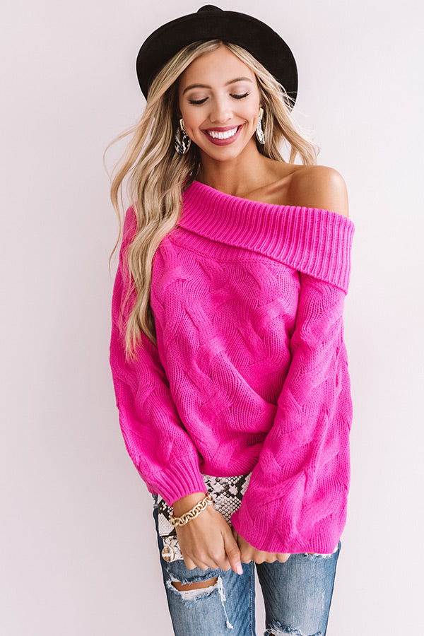 hot pink tunic sweater