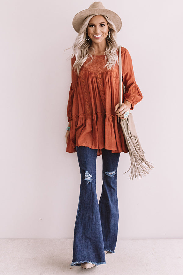 Chai And Kisses Shift Top in Rust • Impressions Online Boutique