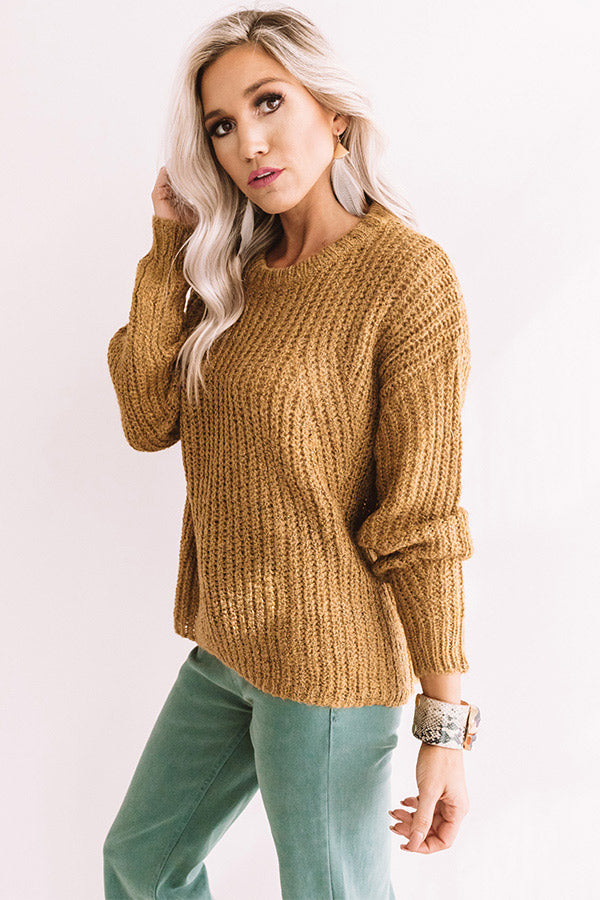 Ski Lift Lifestyle Knit Sweater In Mustard • Impressions Online ...
