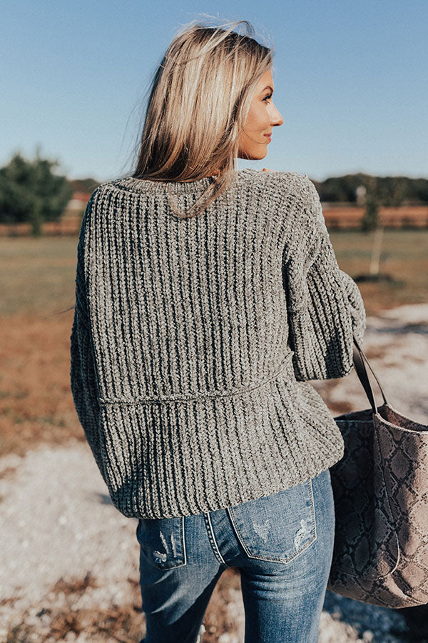 Chill Weekend Chenille Sweater In Sage • Impressions Online Boutique