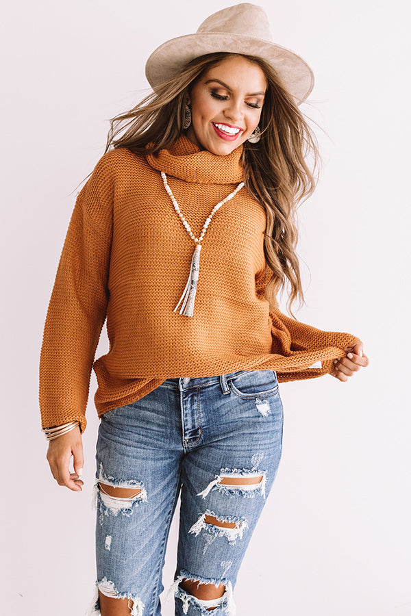 Bundle Up Bombshell Knit Sweater In Pumpkin • Impressions Online Boutique