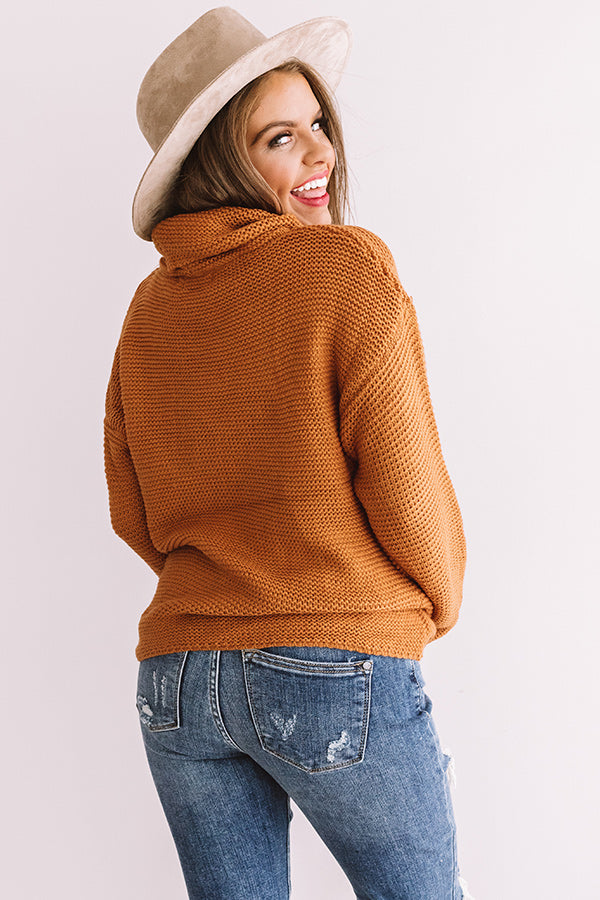 Bundle Up Bombshell Knit Sweater In Pumpkin • Impressions Online Boutique