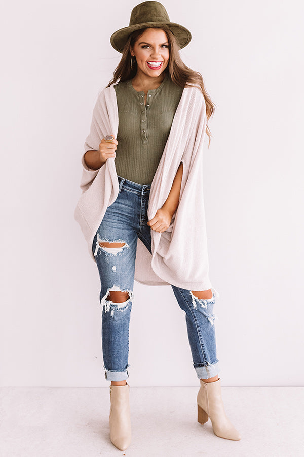 Cue The Cuddles Knit Cardigan In Birch • Impressions Online Boutique