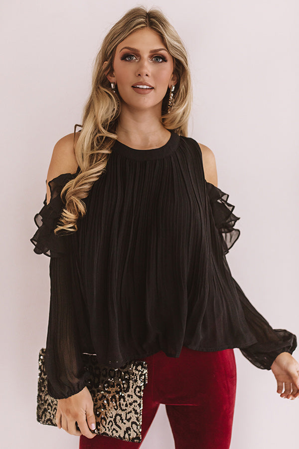 Getting Gorgeous Pleated Top In Black • Impressions Online Boutique
