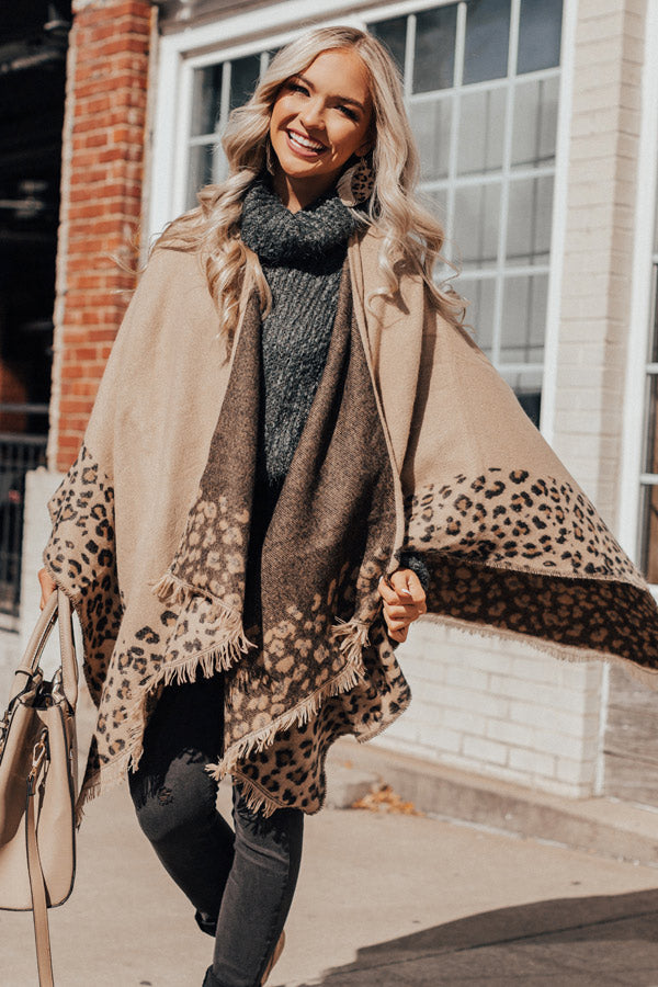 Warmest Welcome Leopard Poncho • Impressions Online Boutique