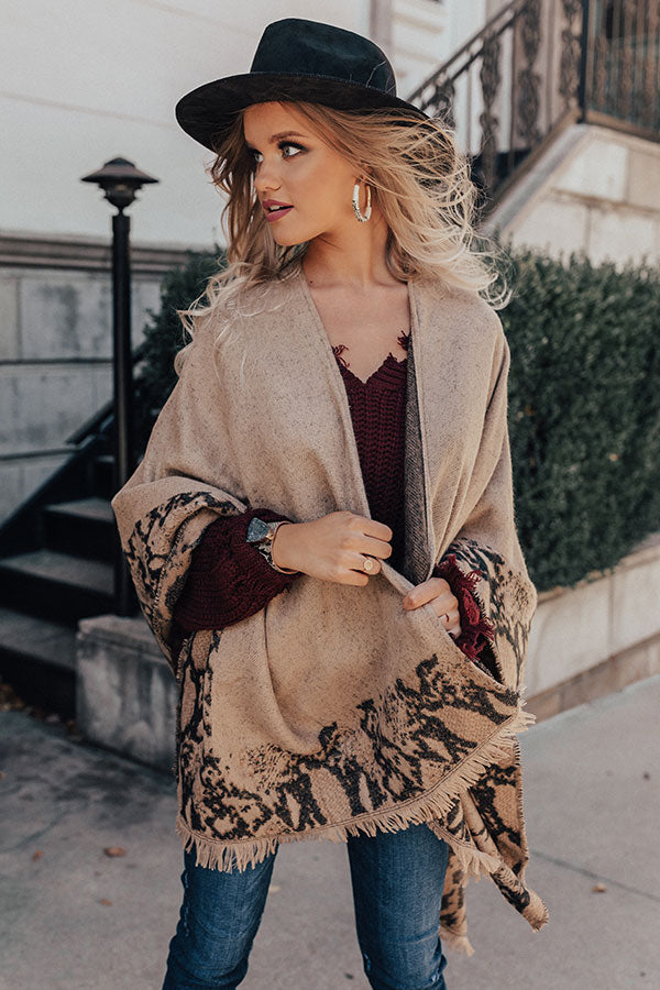 Warmest Welcome Snake Print Poncho • Impressions Online Boutique