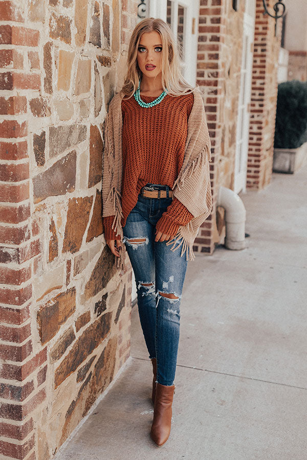 Too Cool Chenille Fringe Cardigan in Iced Latte • Impressions Online ...