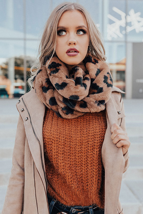 Leopard Infinity Scarves (Brown) at  Women's Clothing store