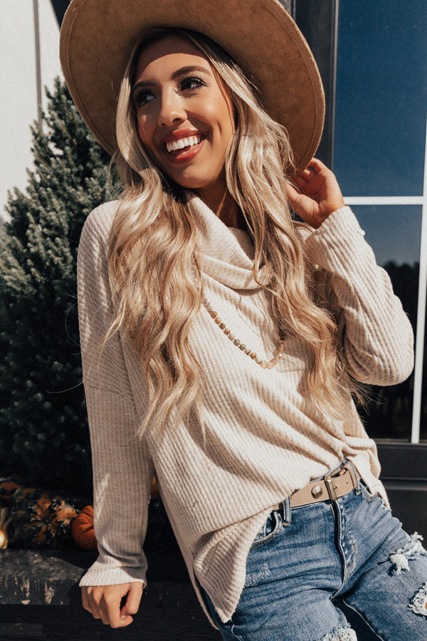 PSL Craving Waffle Knit Sweater in Birch • Impressions Online Boutique