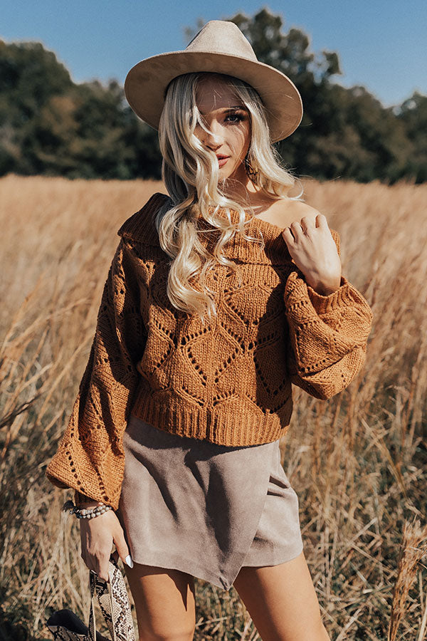 Lounging in London Knit Sweater in Cinnamon • Impressions Online Boutique