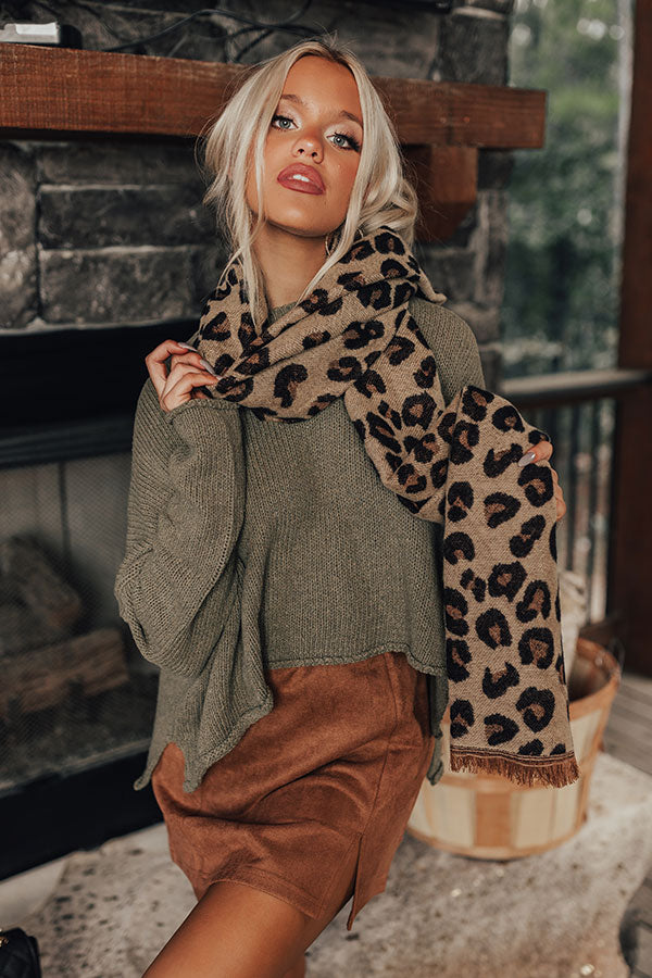 Impressions Beautiful Ambition Leopard Scarf in Camel
