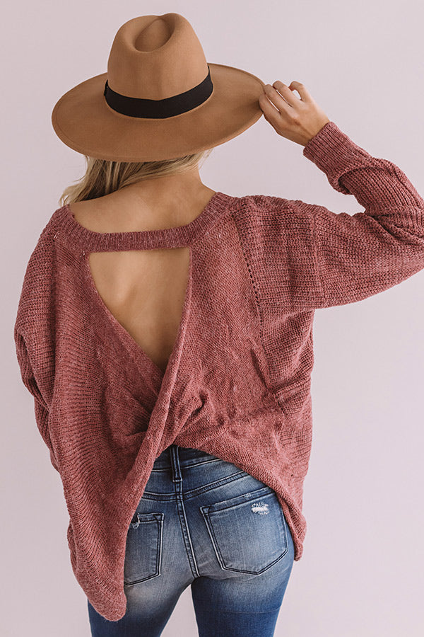 Bliss Within Open Back Knit Sweater In Vineyard Grape • Impressions