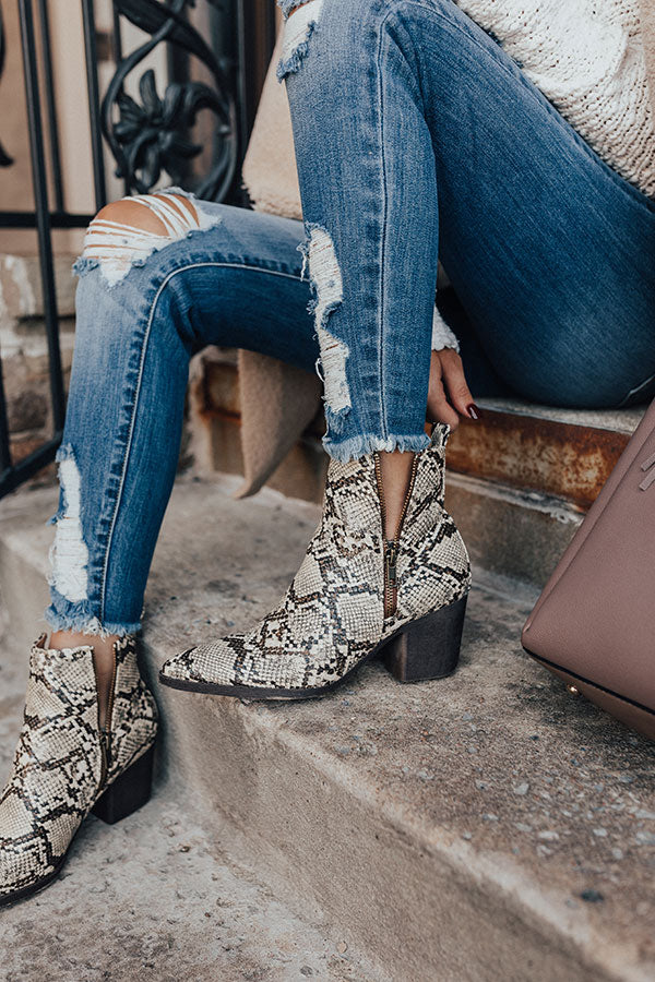 The Sycamore Snake Print Bootie • Impressions Online Boutique