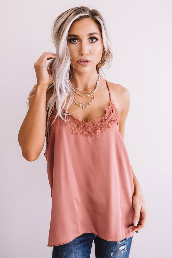 Frankly Gorgeous Satin Tank In Rustic Rose • Impressions Online Boutique
