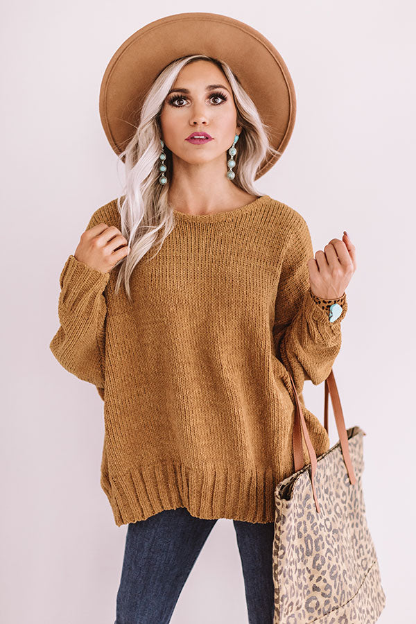 Turn Back Time Open Back Sweater In Mustard • Impressions Online Boutique