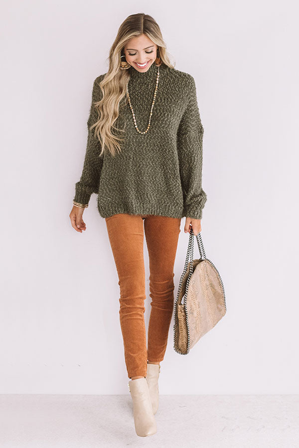 Cozy Choice Knit Sweater In Sage • Impressions Online Boutique