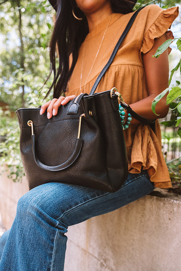 Style Maven Faux Leather Tote In Black • Impressions Online Boutique