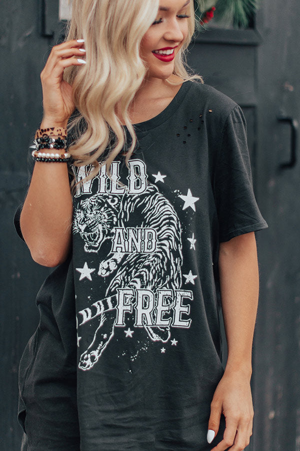 Wild And Free Distressed Boyfriend Tee • Impressions Online Boutique