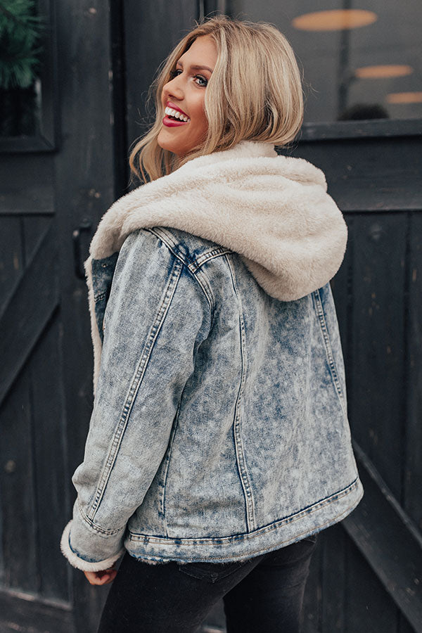 long faux fur lined trucker jacket