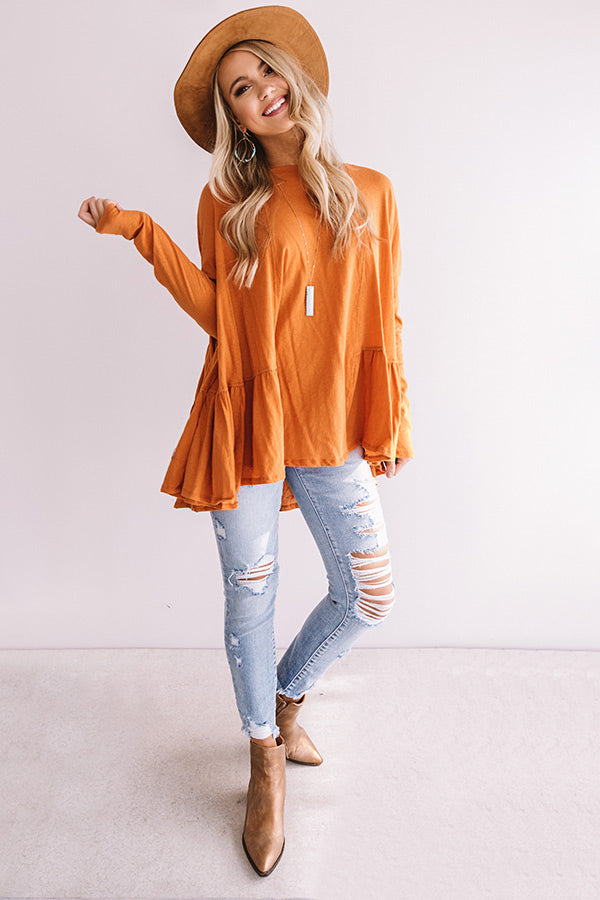 Cuddle Crush Shift Top in Pumpkin • Impressions Online Boutique