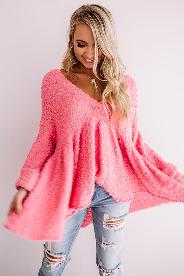 Believing In Magic Babydoll Sweater in Pink • Impressions Online Boutique