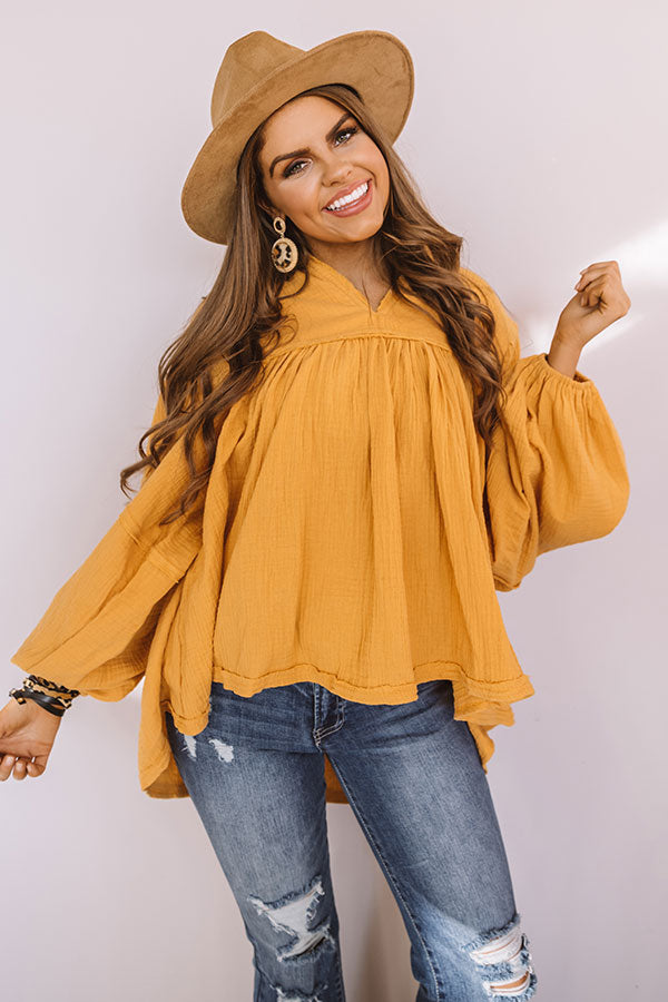 Chic Charms Babydoll Top In Golden Honey • Impressions Online Boutique