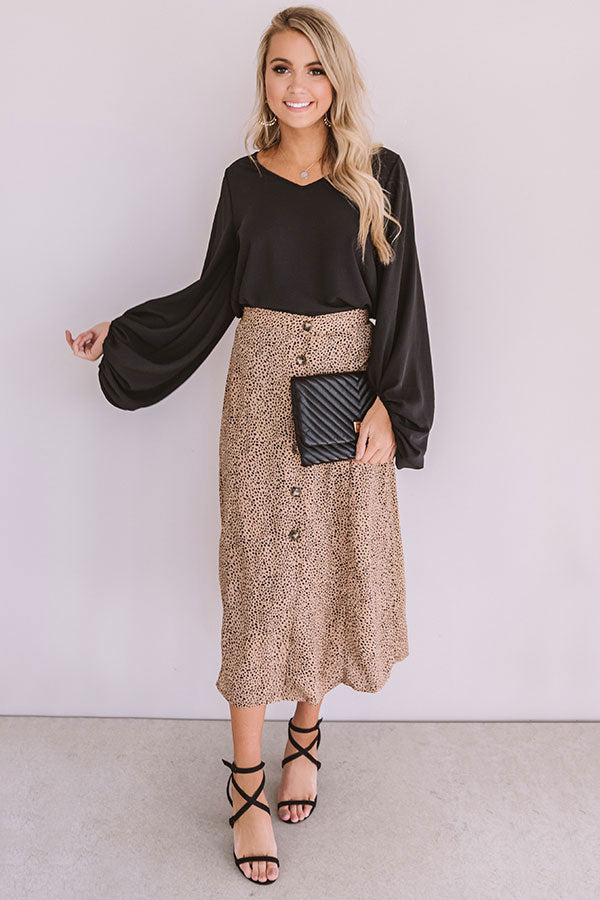 Irresistibly Yours Button Up Leopard Skirt • Impressions Online Boutique