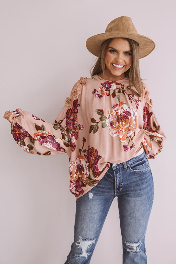 Floral Debut Shift Top In Blush • Impressions Online Boutique