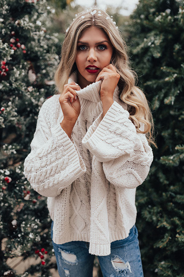 Cable Knit Sweater in Ivory