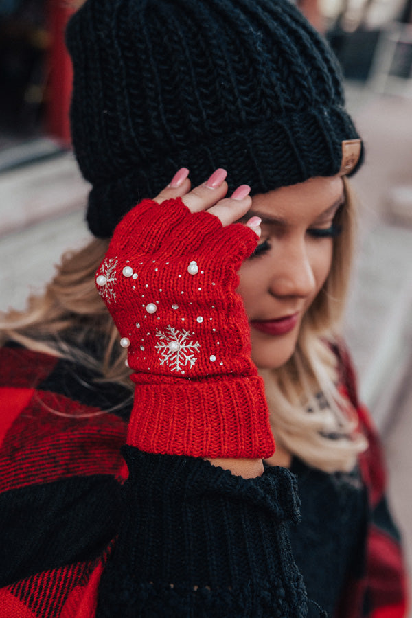 Christmas Cocoa Gloves In Red • Impressions Online Boutique