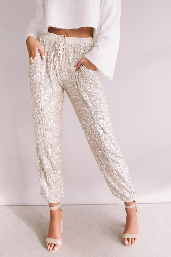 sequin joggers