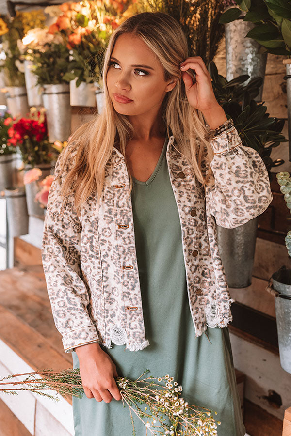 The Perry Distressed Leopard Jacket • Impressions Online Boutique
