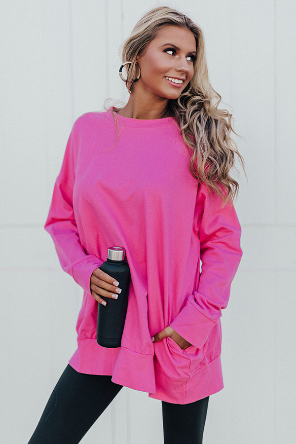 No Place Like Home Tunic Sweatshirt in Pink • Impressions Online