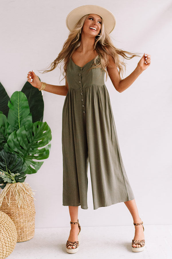 Styled For Paradise Jumpsuit In Army Green • Impressions Online Boutique