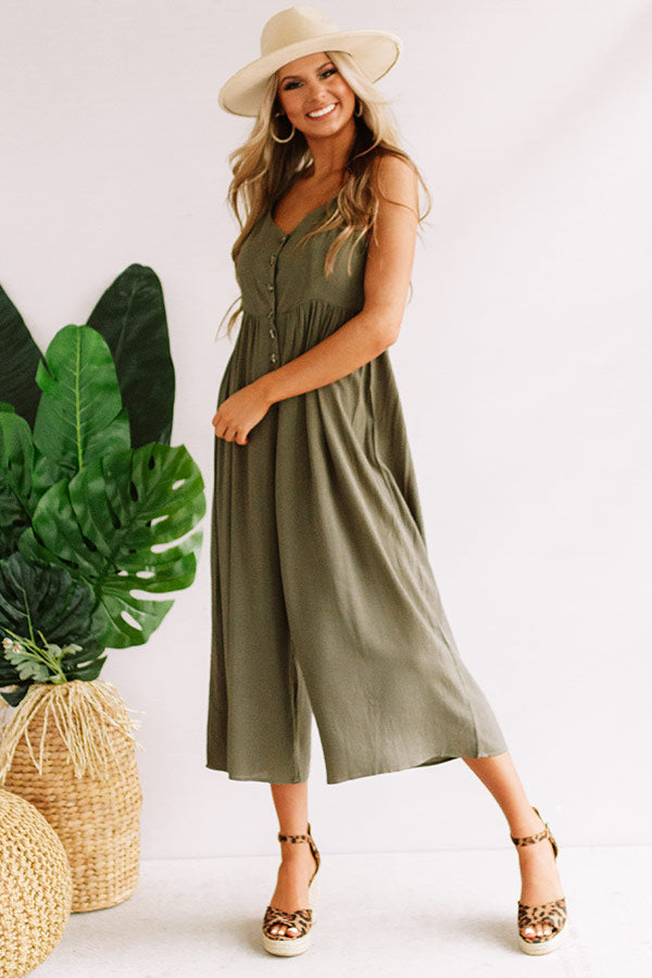 Styled For Paradise Jumpsuit In Army Green • Impressions Online Boutique
