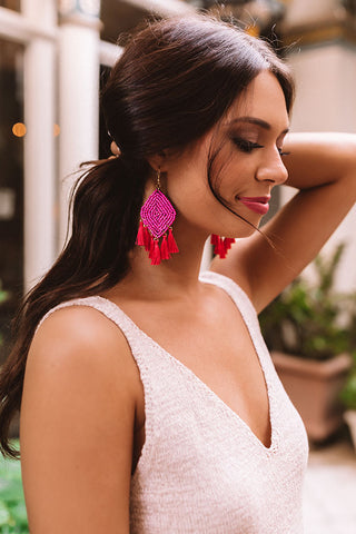 Update more than 116 pink tassel earrings outfit best