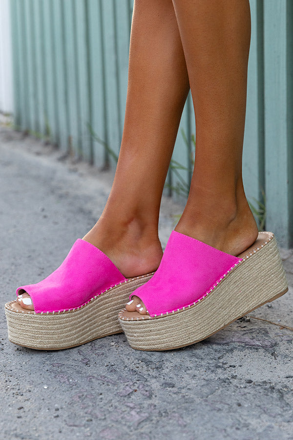 The Cameron Espadrille In Hot Pink 