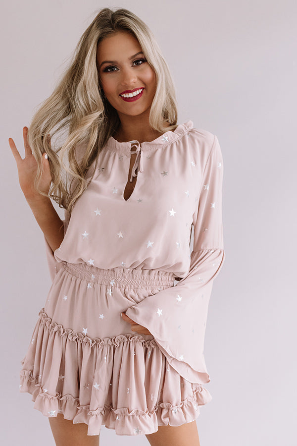 Star Of The Show Ruffle Dress in Rose Quartz • Impressions Online Boutique