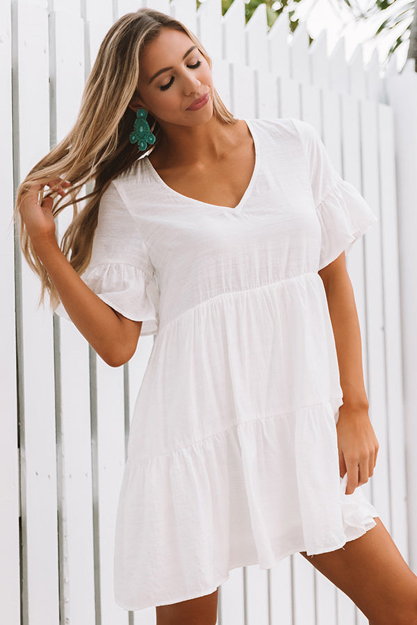 Bahama Brunch Babydoll Dress in White • Impressions Online Boutique