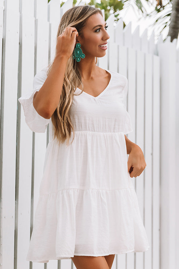 Bahama Brunch Babydoll Dress in White • Impressions Online Boutique