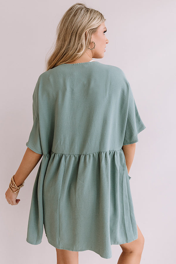 So Relatable Babydoll Tunic Dress In Pear • Impressions Online Boutique