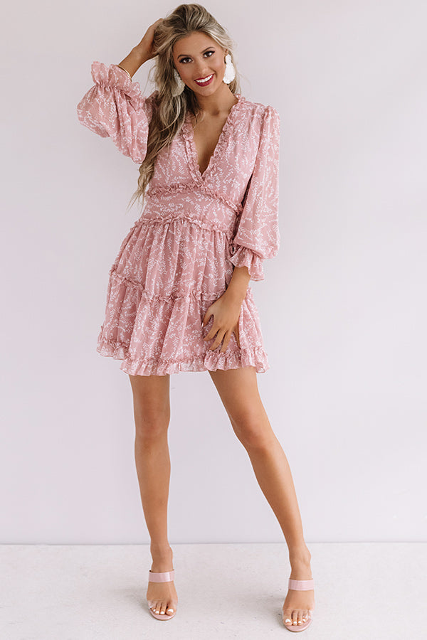 Champagne In The Garden Ruffle Dress in Blush • Impressions Online Boutique