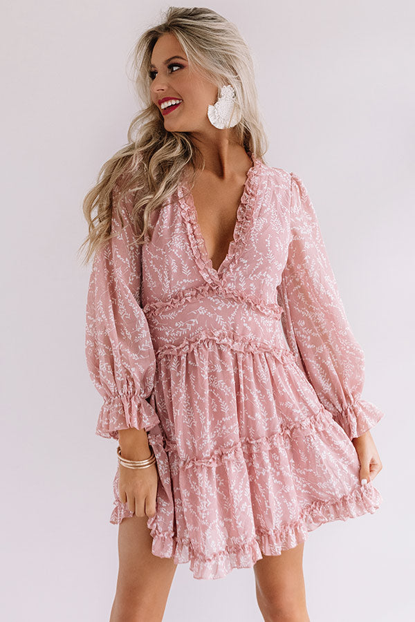 Champagne In The Garden Ruffle Dress in Blush • Impressions Online Boutique