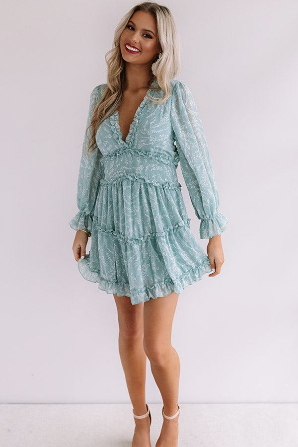 Champagne In The Garden Ruffle Dress in Sea Glass • Impressions Online ...