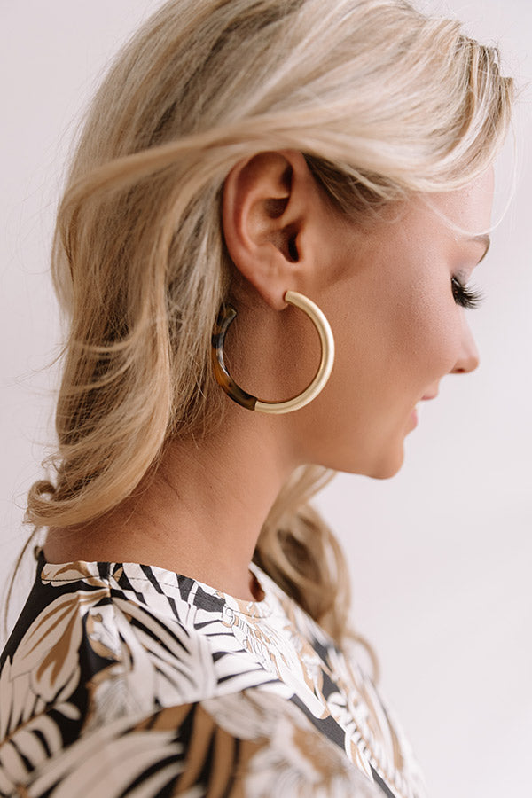 Tortoise Shell Hoop Earrings